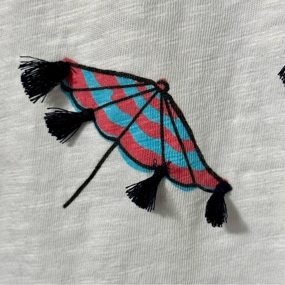 Talbots Beach Umbrella Tassel Cute Novelty Cotton Tee size 1X - Picture 4 of 7